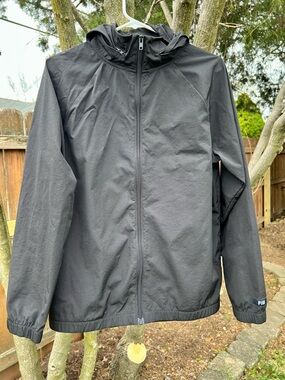 Victorias Secret PINK Black Windbreaker Jacket Hoodie Athletic Spring Summer S